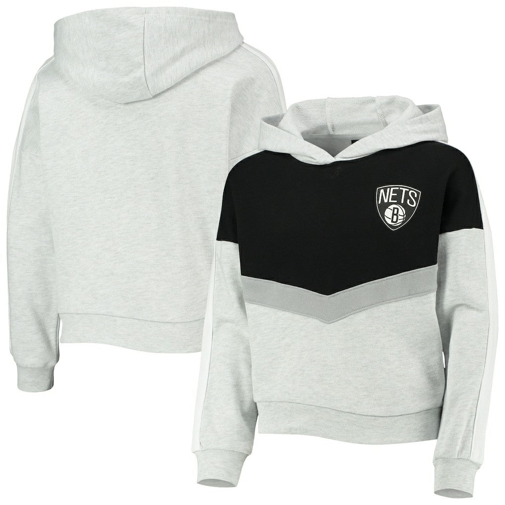 Brooklyn Nets Girls Youth All Yours Pullover Hoodie Heathered Gray