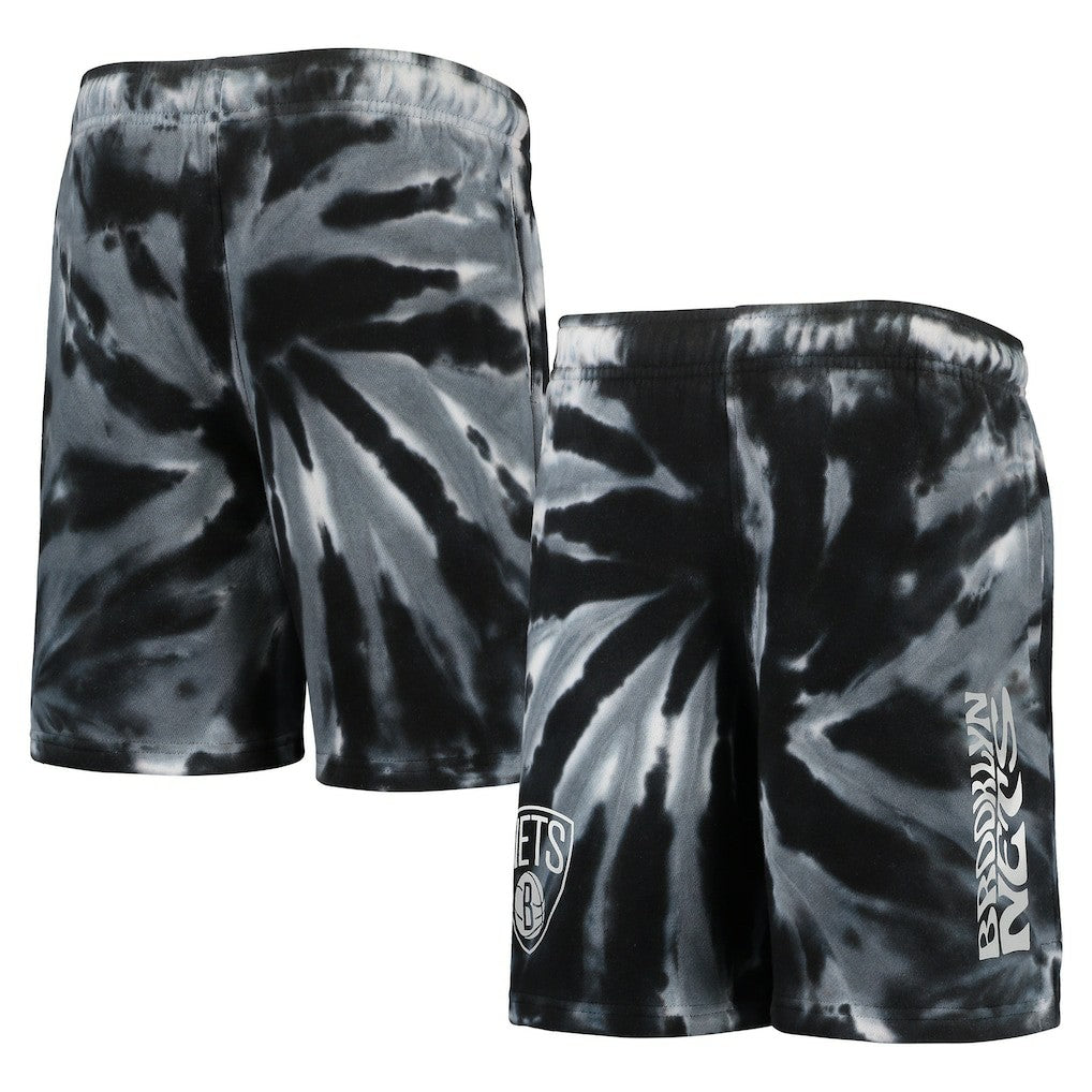 Brooklyn Nets Youth Santa Monica Tie-Dye Shorts Black