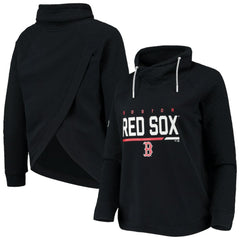 Boston Red Sox Levelwear Women's Vega Funnel Neck Raglan Pullover Sweatshirt - Black - MLB Discount