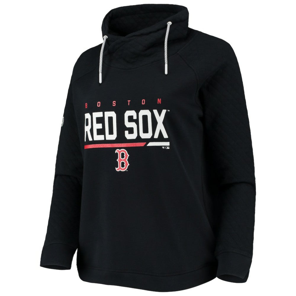 Boston Red Sox Levelwear Women's Vega Funnel Neck Raglan Pullover Sweatshirt - Black - MLB Discount
