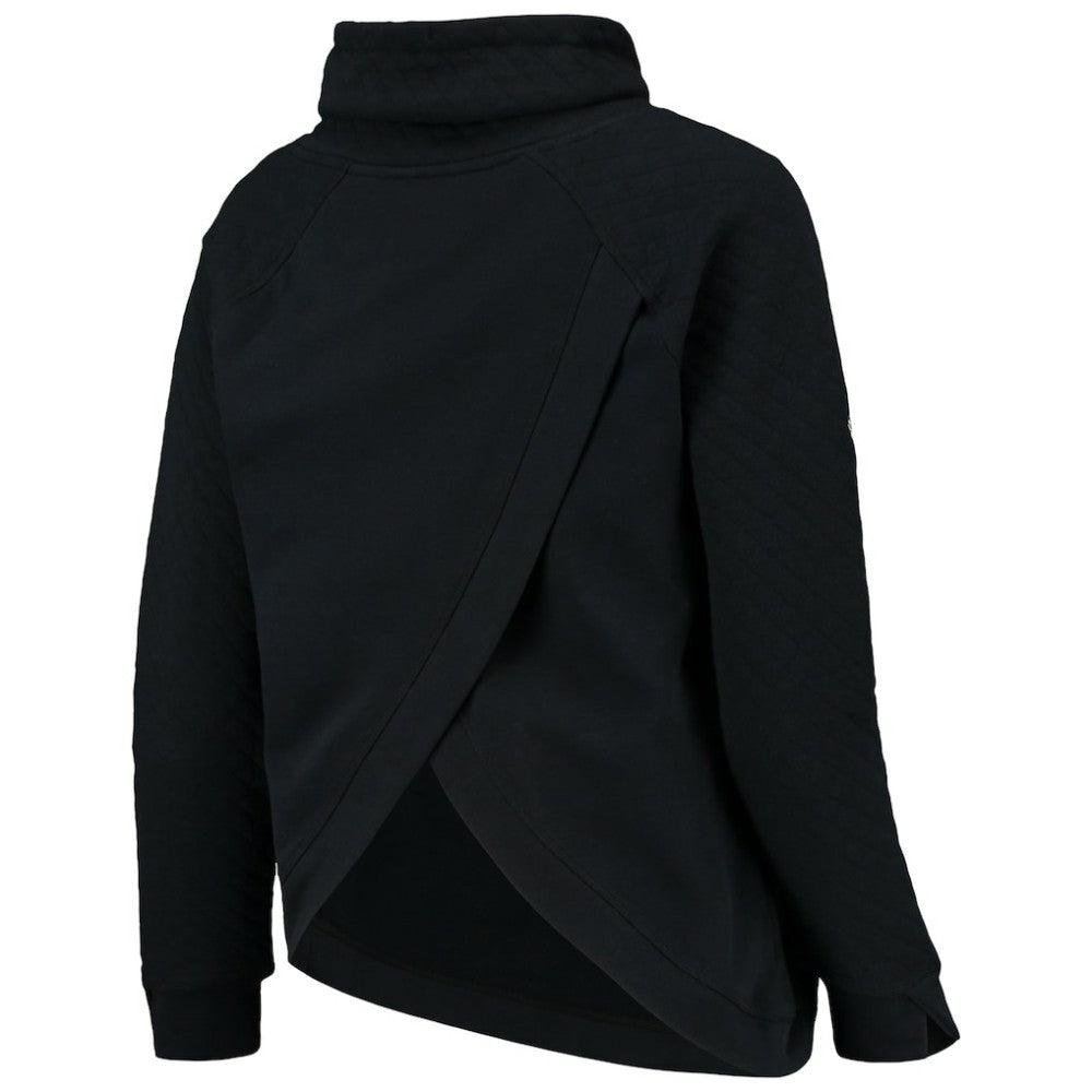Chicago Cubs Levelwear Women's Vega Funnel Neck Raglan Pullover Sweatshirt - Black - MLB Lifestyle