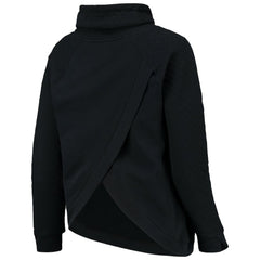 Chicago Cubs Levelwear Women's Vega Funnel Neck Raglan Pullover Sweatshirt - Black - MLB Lifestyle