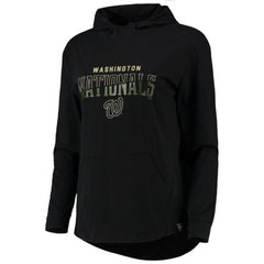 Washington Nationals Levelwear Women's Vivid Scuba Neck Pullover Hoodie - Black - MLB Lifestyle