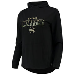Chicago Cubs Levelwear Women's Vivid Scuba Neck Pullover Hoodie - Black - MLB Sale