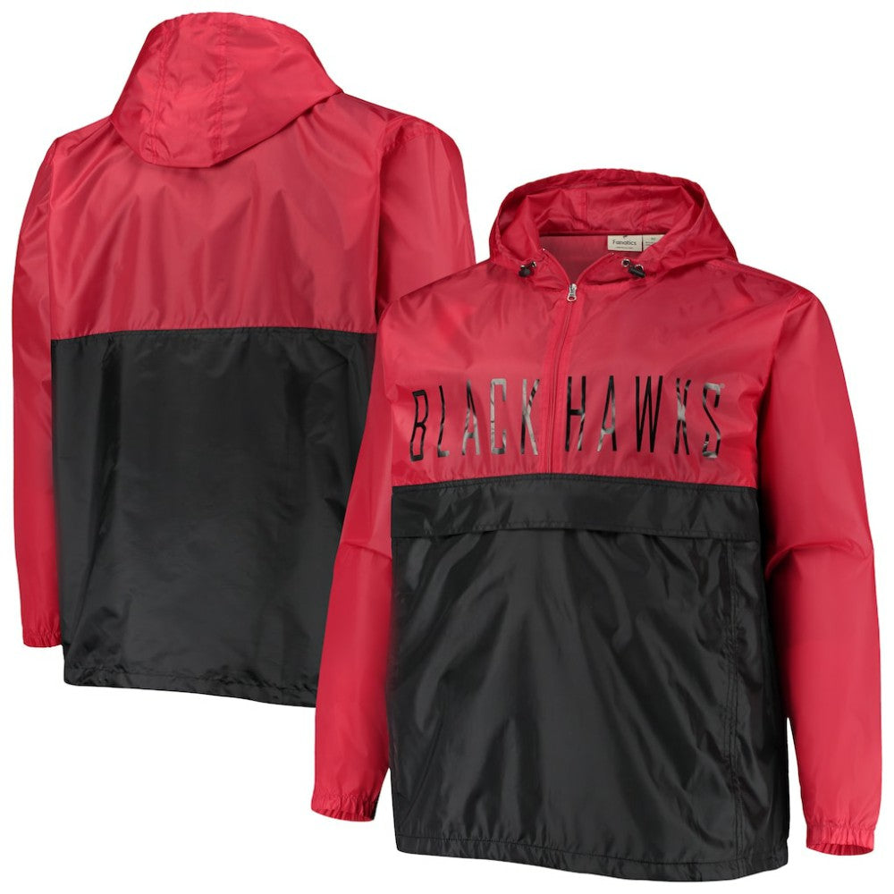 Chicago Blackhawks Big & Tall Anorak Half-Zip Pullover Hoodie - Red - NHL 4675556