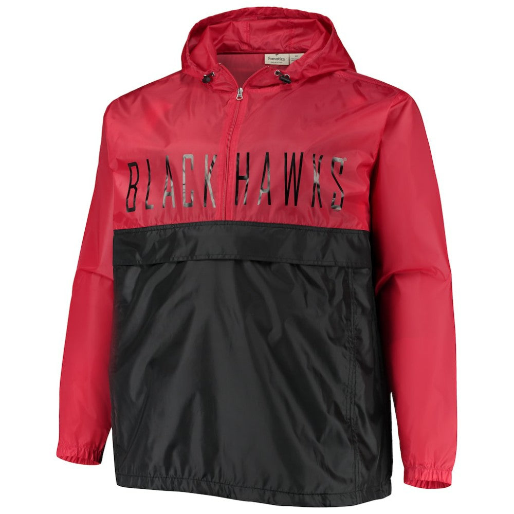 Chicago Blackhawks Big & Tall Anorak Half-Zip Pullover Hoodie - Red - NHL 4675556