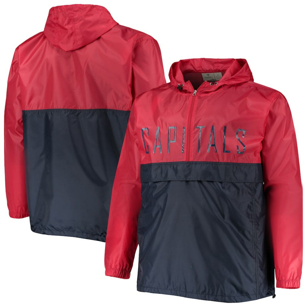 Washington Capitals Big & Tall Anorak Half-Zip Pullover Hoodie - Red - NHL 4675559