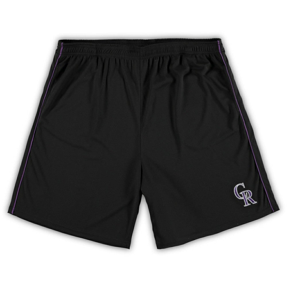 Colorado Rockies Big & Tall Mesh Shorts - Black - MLB Lifestyle