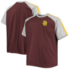 San Diego Padres Big & Tall Circular Raglan T-Shirt - Brown/Heathered Gray - MLB Lifestyle