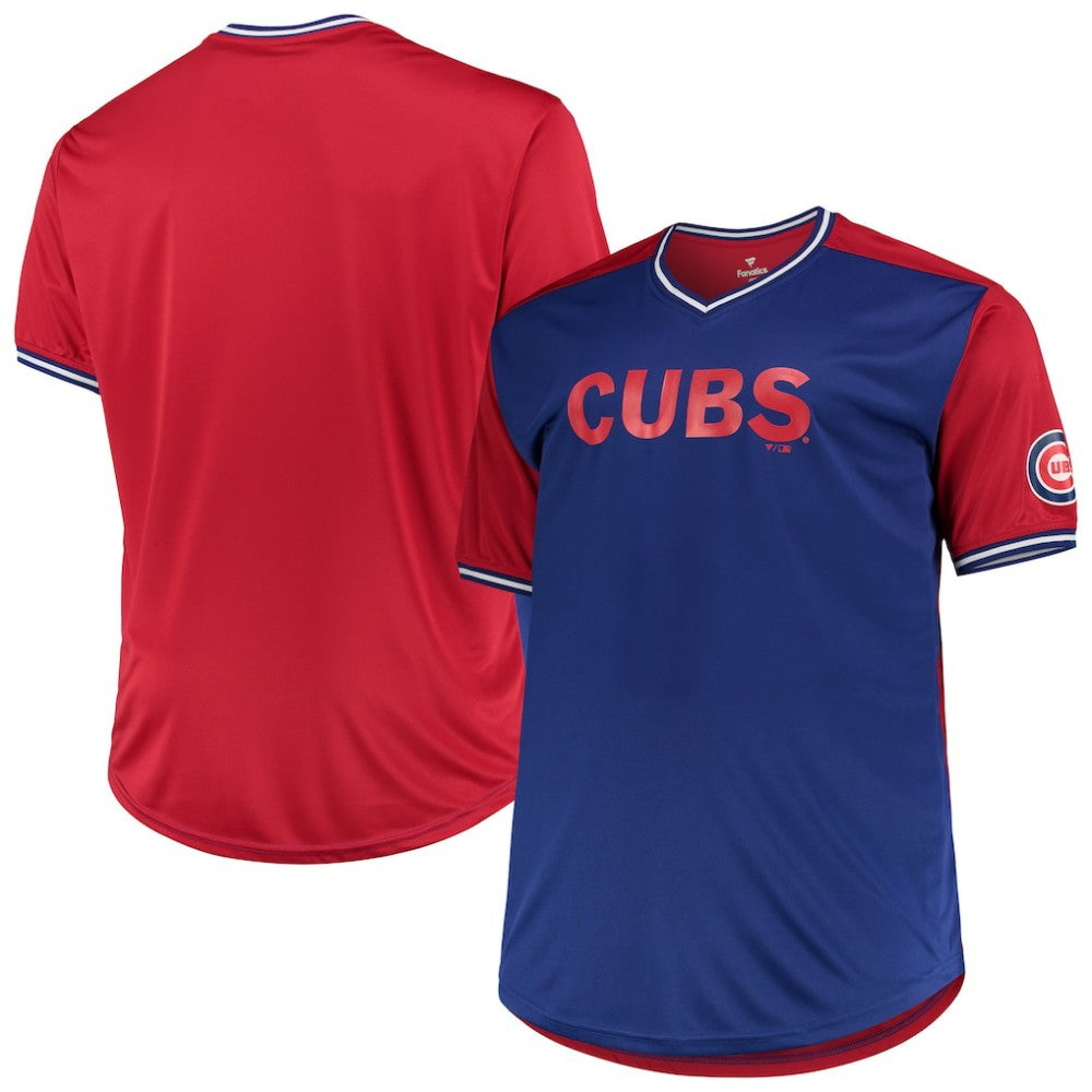 Chicago Cubs Solid V-Neck T-Shirt - Royal/Red - MLB Online
