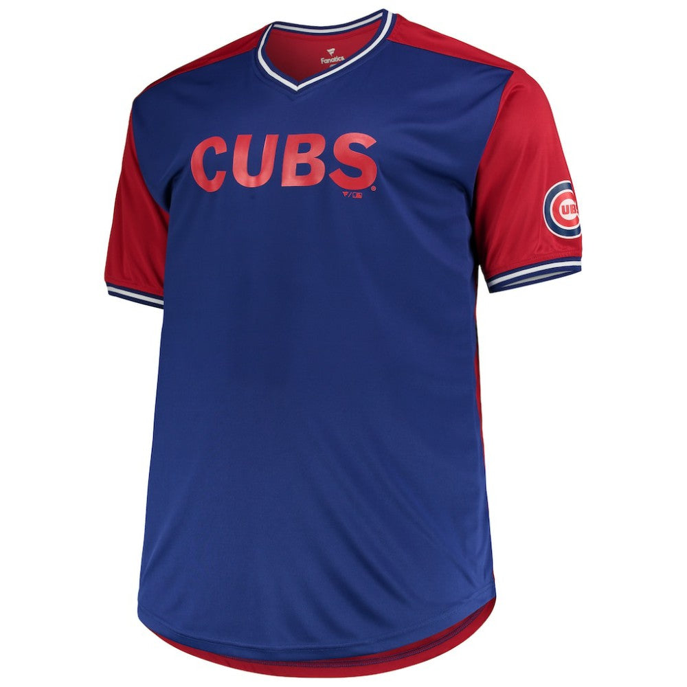 Chicago Cubs Solid V-Neck T-Shirt - Royal/Red - MLB Online