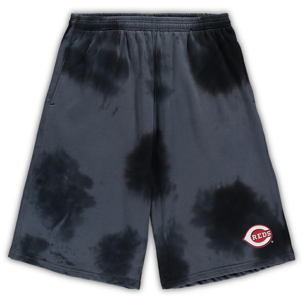 Cincinnati Reds Big & Tall Tye Dye Fleece Shorts - Black - MLB Sale