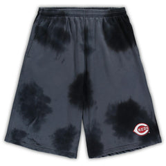 Cincinnati Reds Big & Tall Tye Dye Fleece Shorts - Black - MLB Sale