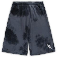 Chicago White Sox Big & Tall Tye Dye Fleece Shorts - Black - MLB Sale