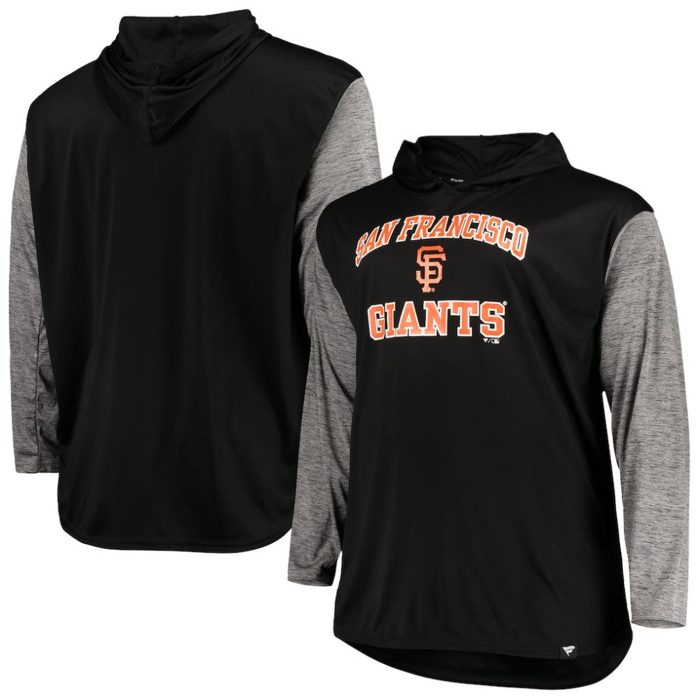 San Francisco Giants Big & Tall Wordmark Club Pullover Hoodie - Black/Heathered Black - MLB on Sale