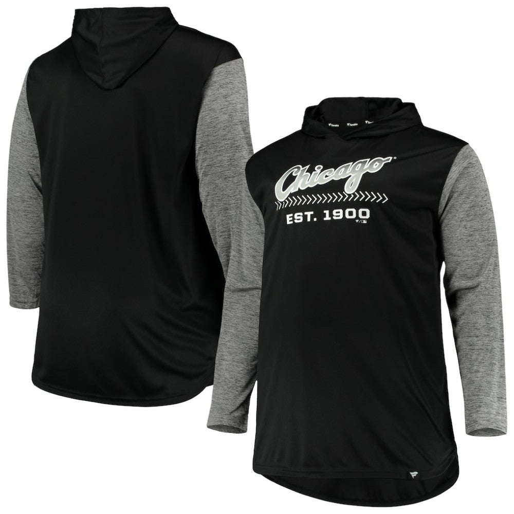 Chicago White Sox Big & Tall Wordmark Club Pullover Hoodie - Black/Heathered Gray - MLB Sale