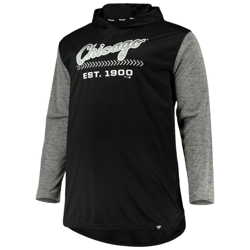 Chicago White Sox Big & Tall Wordmark Club Pullover Hoodie - Black/Heathered Gray - MLB Sale