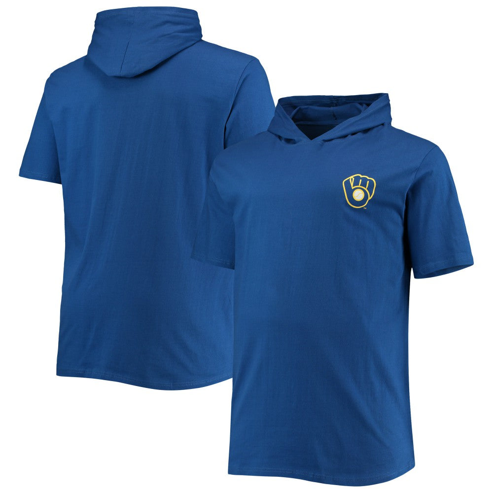 Milwaukee Brewers Big & Tall Jersey Short Sleeve Pullover Hoodie T-Shirt - Royal - MLB on Sale