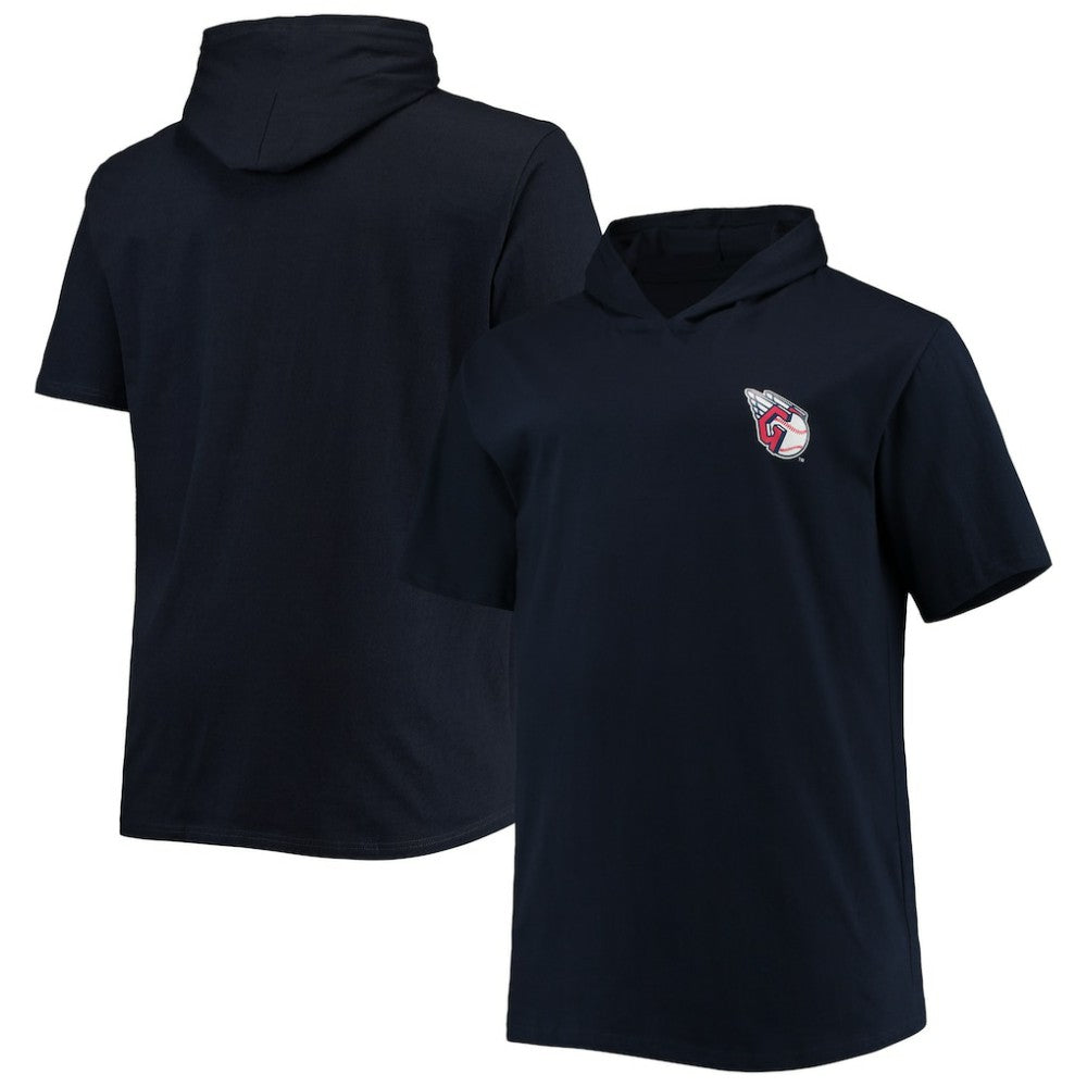 Cleveland Guardians Big & Tall Jersey Short Sleeve Pullover Hoodie T-Shirt - Navy - MLB Lifestyle