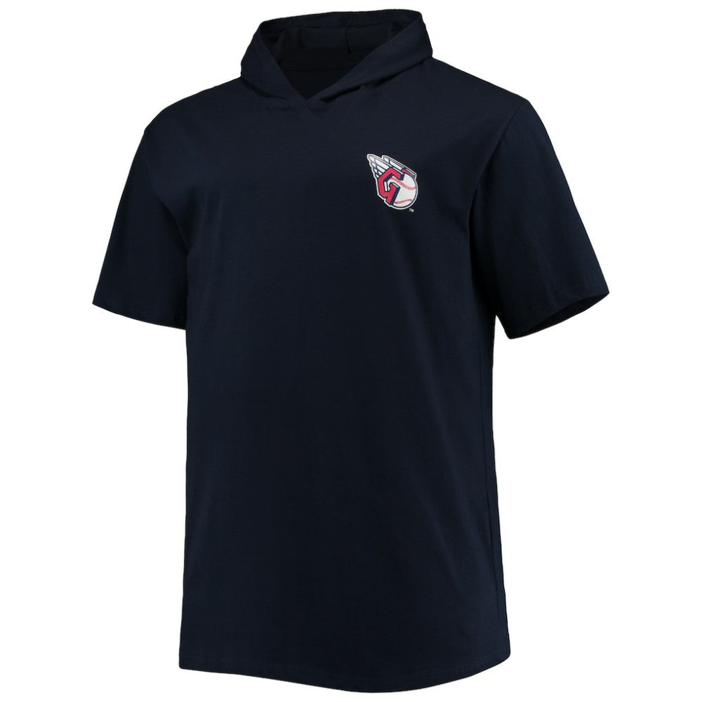 Cleveland Guardians Big & Tall Jersey Short Sleeve Pullover Hoodie T-Shirt - Navy - MLB Lifestyle