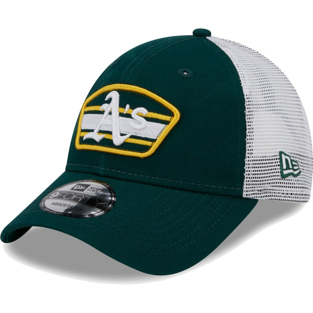 Athletics New Era Logo Patch 9FORTY Trucker Snapback Hat - Green/White - New Era Lifestyle