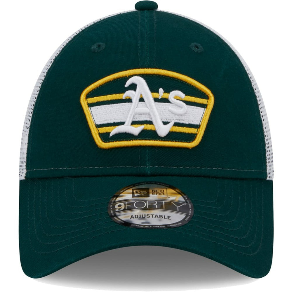 Athletics New Era Logo Patch 9FORTY Trucker Snapback Hat - Green/White - New Era Lifestyle