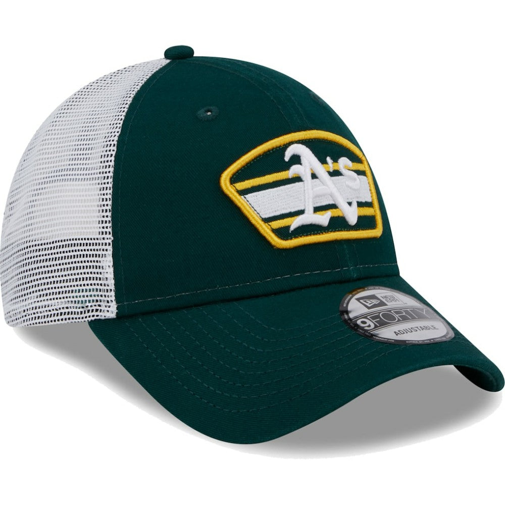 Athletics New Era Logo Patch 9FORTY Trucker Snapback Hat - Green/White - New Era Lifestyle