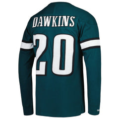 Mitchell & Ness Brian Dawkins Philadelphia Eagles Retired Player Name & Number Long Sleeve Top Midnight Green