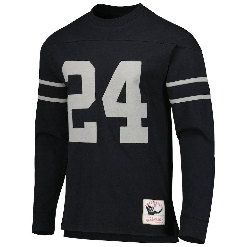 Mitchell & Ness Charles Woodson Oakland Raiders Retired Player Name & Number Long Sleeve Top Black