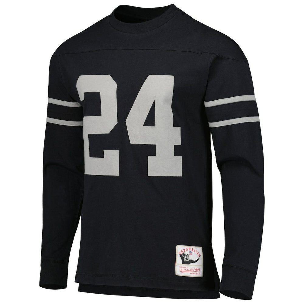 Mitchell & Ness Charles Woodson Oakland Raiders Retired Player Name & Number Long Sleeve Top Black