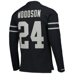 Mitchell & Ness Charles Woodson Oakland Raiders Retired Player Name & Number Long Sleeve Top Black