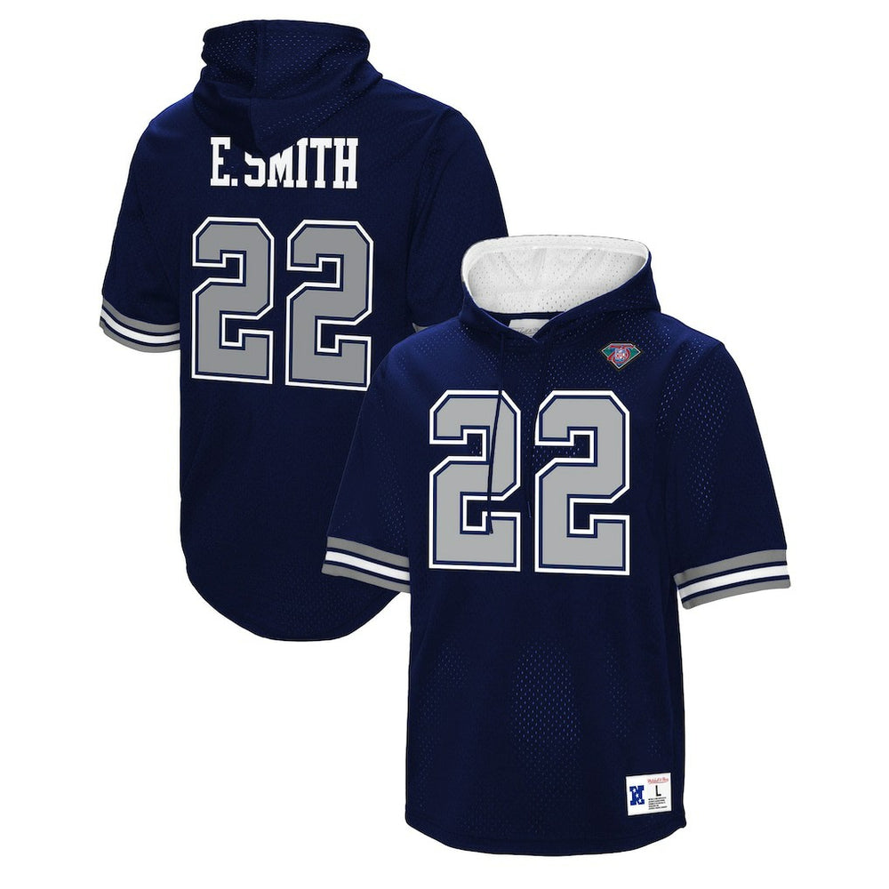Mitchell & Ness Emmitt Smith Dallas Cowboys Retired Player Mesh Name & Number Hoodie T-Shirt Navy