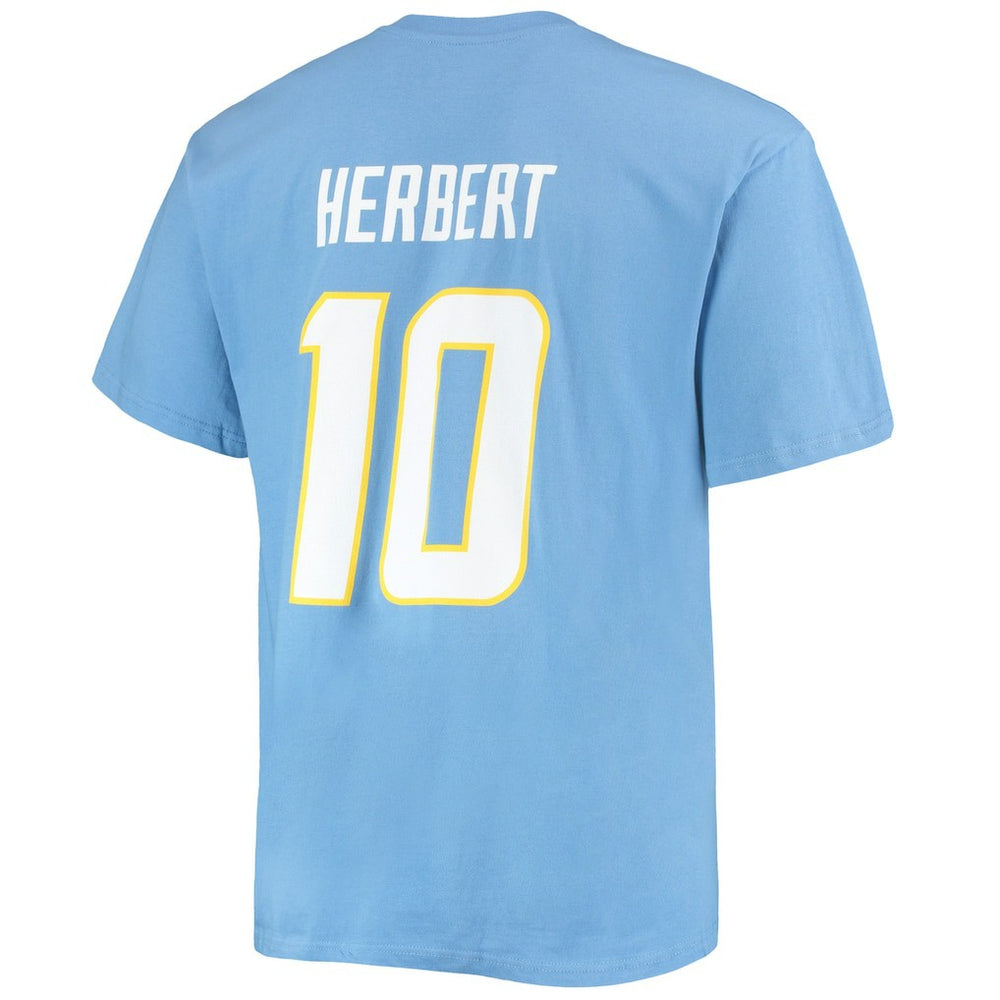 Fanatics Justin Herbert Los Angeles Chargers Big & Tall Player Name & Number T-Shirt Powder Blue