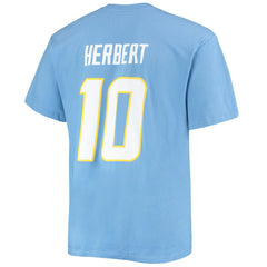 Fanatics Justin Herbert Los Angeles Chargers Big & Tall Player Name & Number T-Shirt Powder Blue