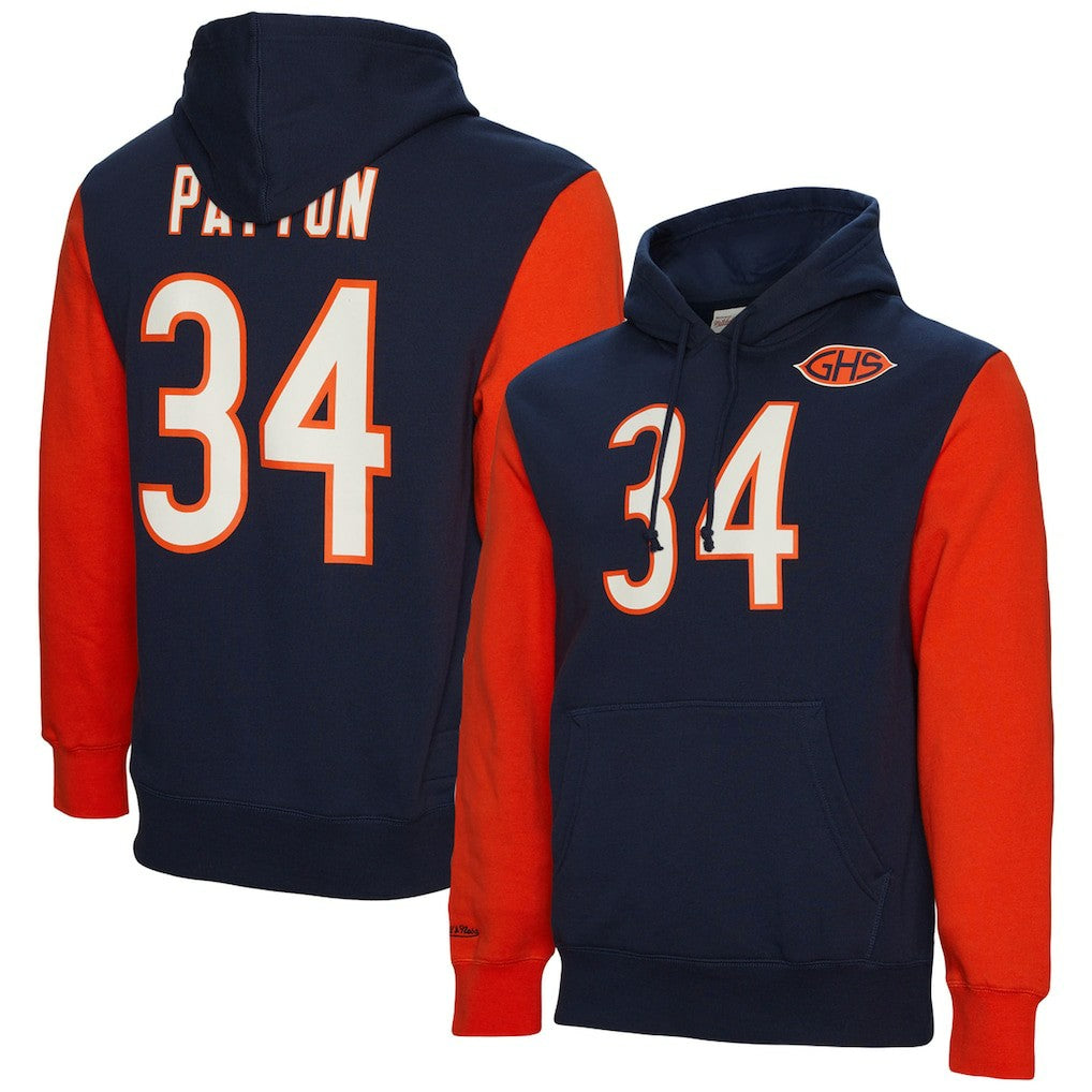 Mitchell & Ness Walter Payton Chicago Bears Retired Player Name & Number Pullover Hoodie Navy