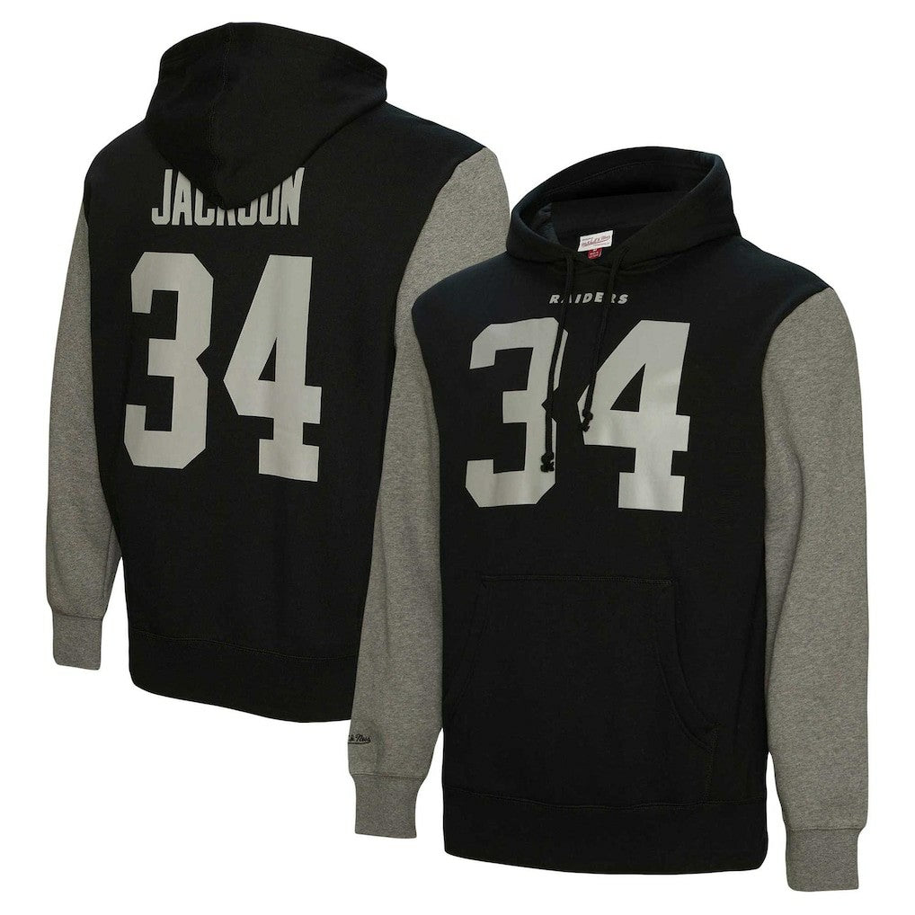 Mitchell & Ness Bo Jackson Las Vegas Raiders Retired Player Name & Number Pullover Hoodie Black