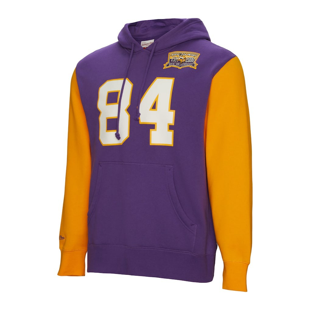 Mitchell & Ness Randy Moss Minnesota Vikings Retired Player Name & Number Pullover Hoodie Purple