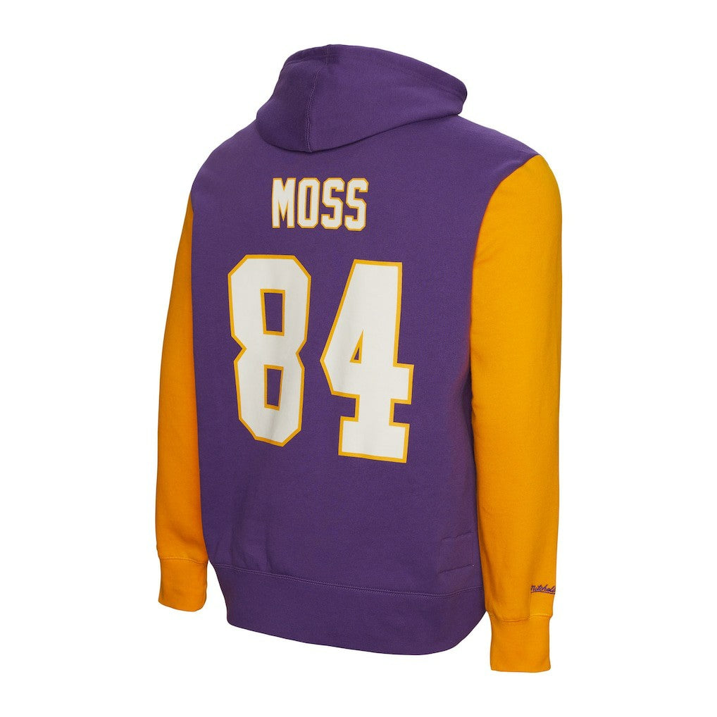 Mitchell & Ness Randy Moss Minnesota Vikings Retired Player Name & Number Pullover Hoodie Purple