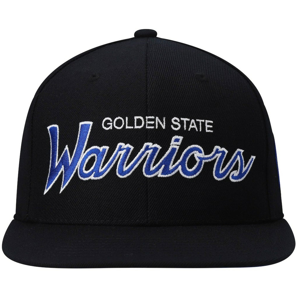 Golden State Warriors Hardwood Classics Script 2.0 Snapback Hat for sale Black | Mitchell & Ness outlet
