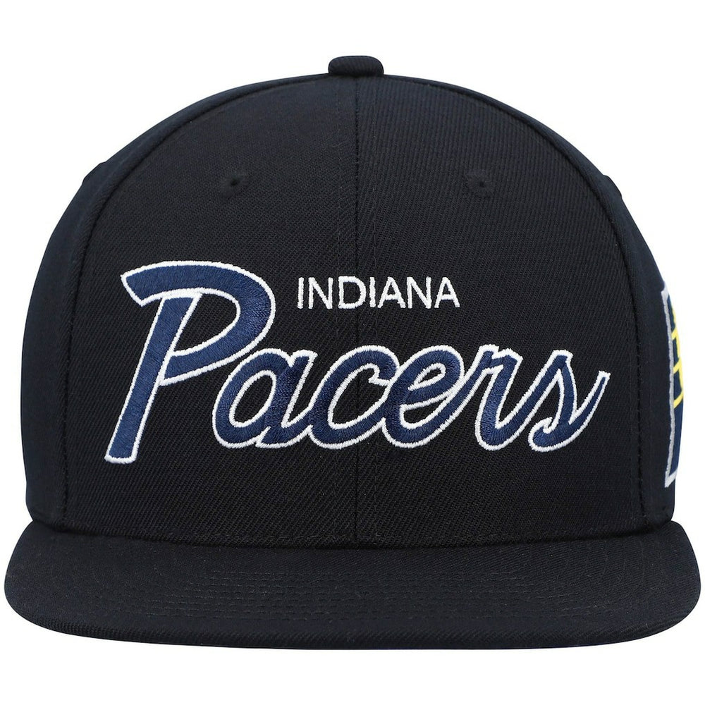 Indiana Pacers Hardwood Classics Script 2.0 Snapback Hat Black | Mitchell & Ness