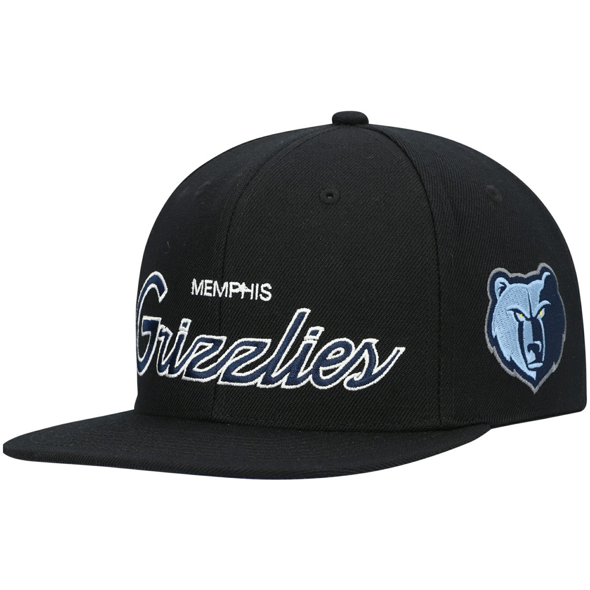 Memphis Grizzlies Hardwood Classics Script 2.0 Snapback Hat Black | Mitchell & Ness online