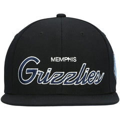 Memphis Grizzlies Hardwood Classics Script 2.0 Snapback Hat Black | Mitchell & Ness online