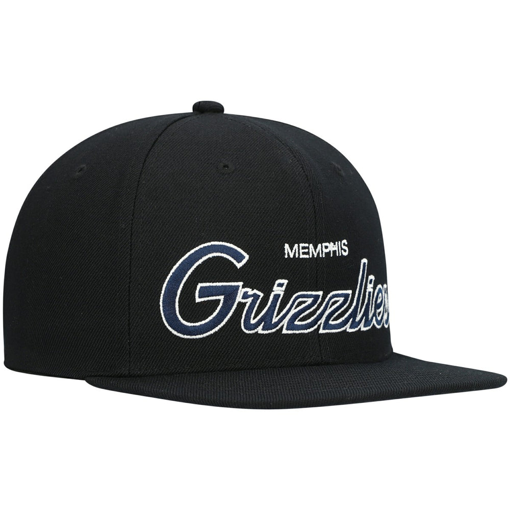 Memphis Grizzlies Hardwood Classics Script 2.0 Snapback Hat Black | Mitchell & Ness online