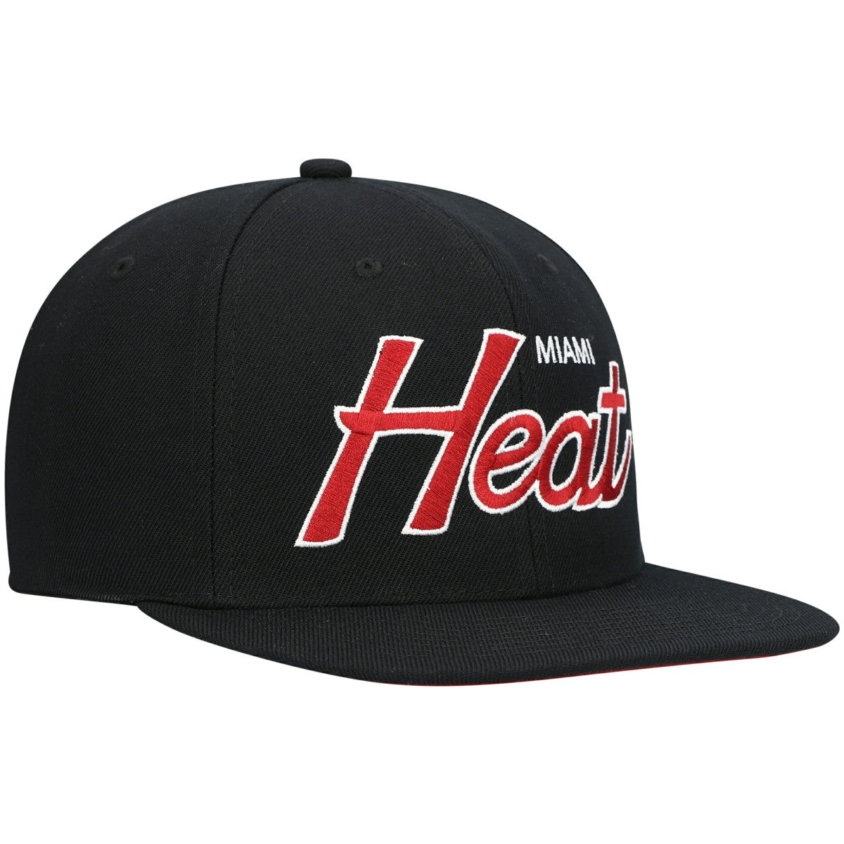 Miami Heat Hardwood Classics Script 2.0 Snapback Hat Black | Mitchell & Ness online