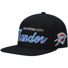 Oklahoma City Thunder Hardwood Classics Script 2.0 Snapback Hat Black | Mitchell & Ness online