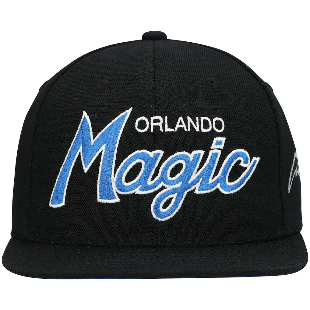 Orlando Magic Hardwood Classics Script 2.0 Snapback Hat for sale Black | Mitchell & Ness discount