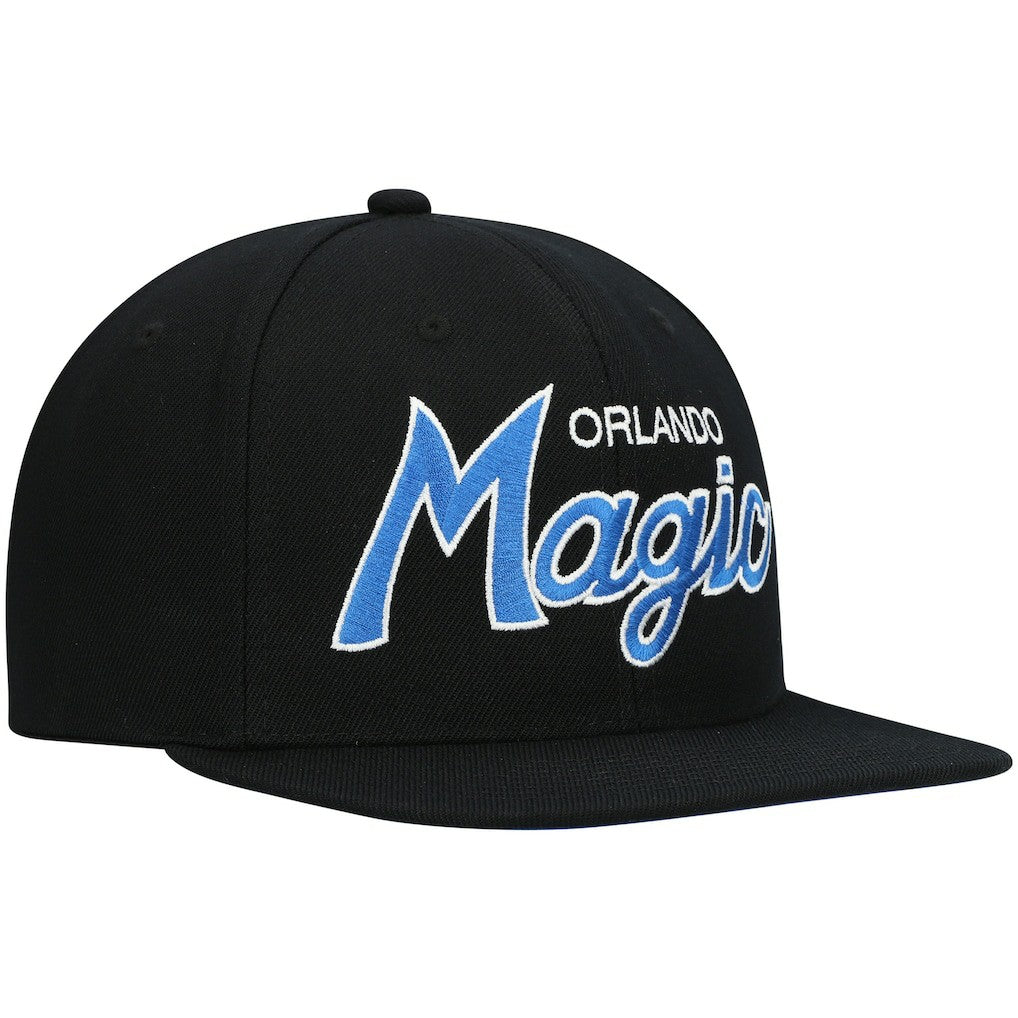 Orlando Magic Hardwood Classics Script 2.0 Snapback Hat for sale Black | Mitchell & Ness discount