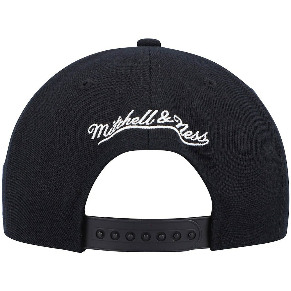 Philadelphia 76ers Hardwood Classics Script 2.0 Snapback Hat Black | Mitchell & Ness US