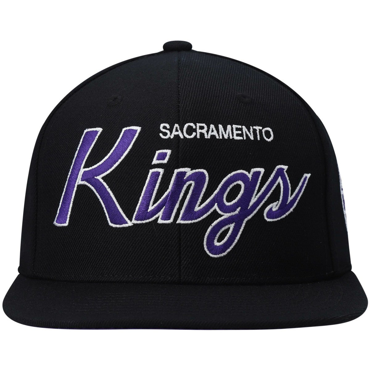 Sacramento Kings Hardwood Classics Script 2.0 Snapback Hat Black | Mitchell & Ness outlet