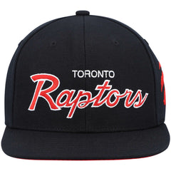 Toronto Raptors Hardwood Classics Script 2.0 Snapback Hat Black | Mitchell & Ness outlet